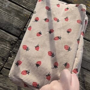 Strawberry Print Corduroy Lunch Box